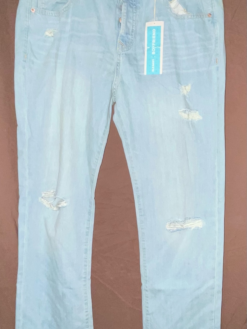 Old Navy Light Blue Distressed Boyfriend Jeans